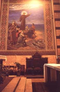 Affresco rappresentante la predica ai pesci di Sant'Antonio